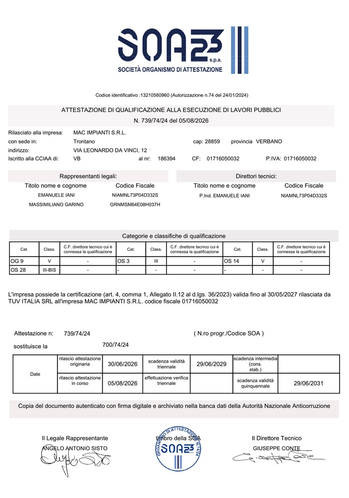 Attestato SOA